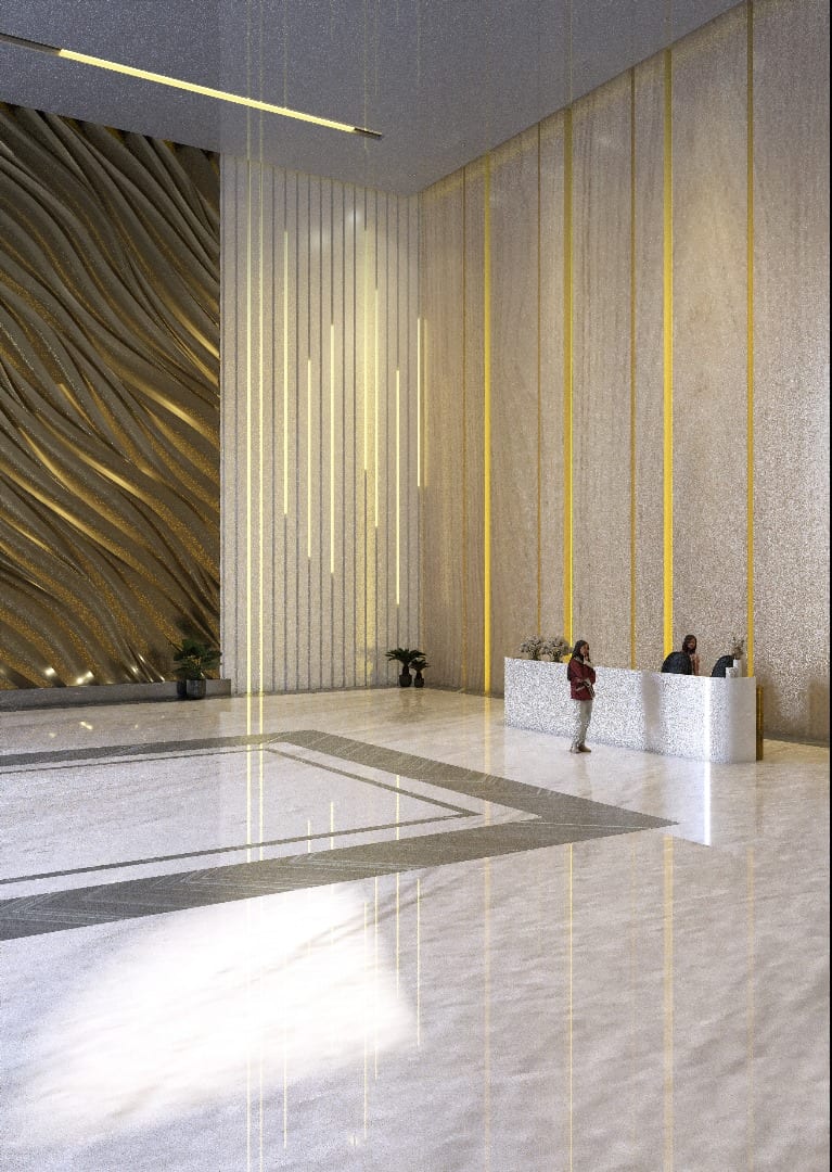 Luxury lobby design by 3A Design Solutions — 3D visualisation